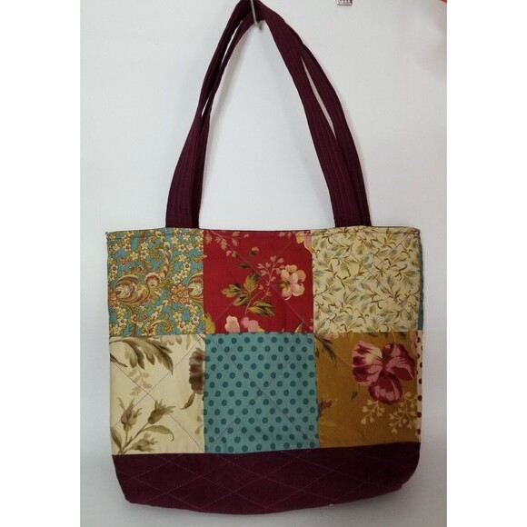 Unbranded Handbags - Patchwork Fabric Reversible Handbag Cloth Solid & Patchwork Options Tote